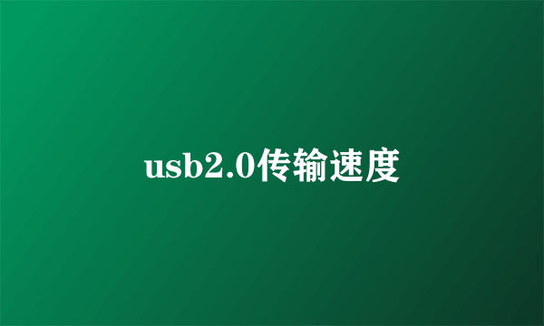 usb2.0传输速度