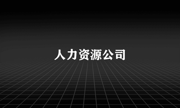 人力资源公司