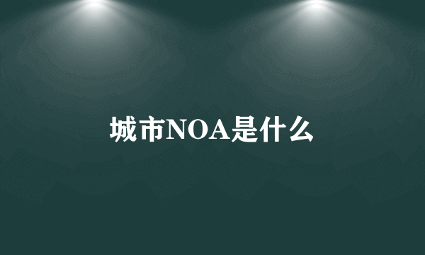 城市NOA是什么