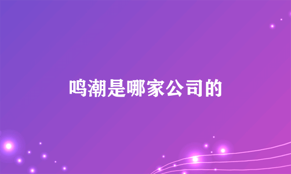 鸣潮是哪家公司的