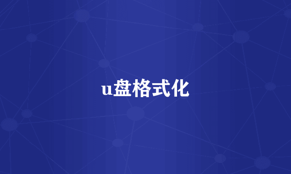 u盘格式化