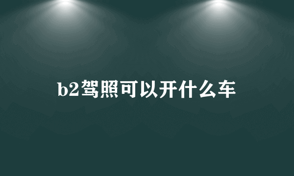 b2驾照可以开什么车