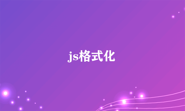 js格式化