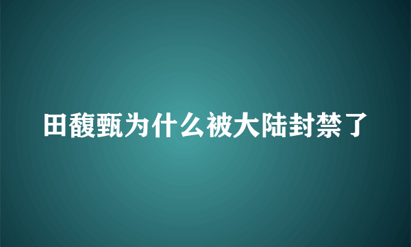 田馥甄为什么被大陆封禁了