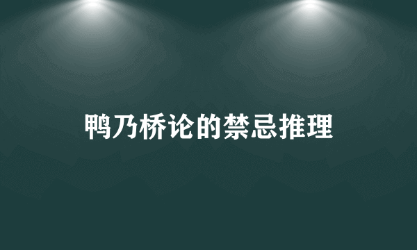 鸭乃桥论的禁忌推理