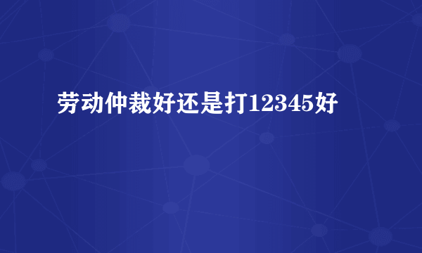 劳动仲裁好还是打12345好