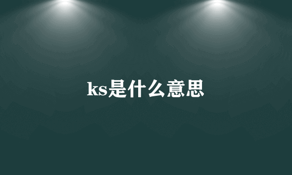 ks是什么意思