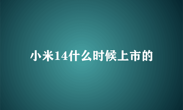 小米14什么时候上市的