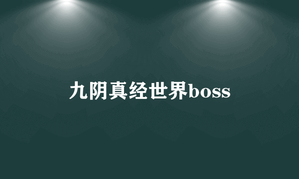 九阴真经世界boss