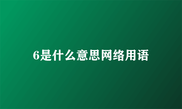 6是什么意思网络用语