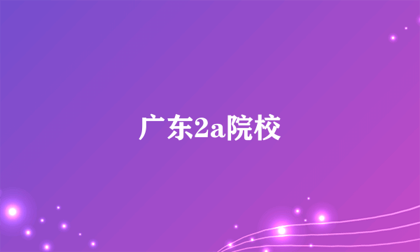 广东2a院校