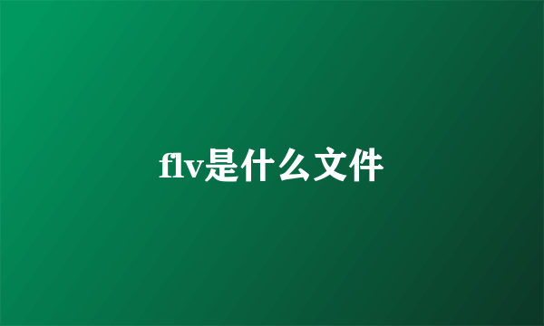 flv是什么文件