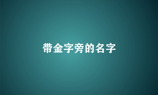 带金字旁的名字