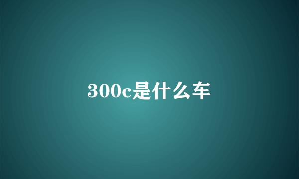 300c是什么车