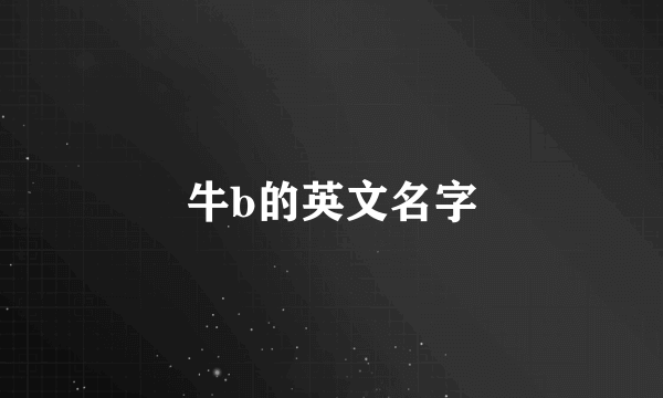 牛b的英文名字