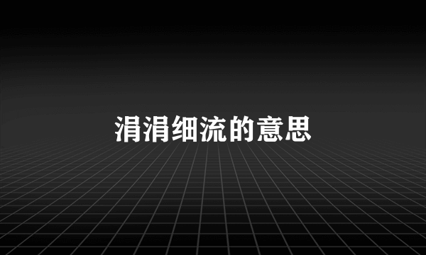 涓涓细流的意思