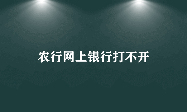 农行网上银行打不开