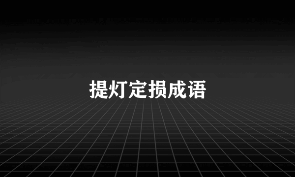 提灯定损成语