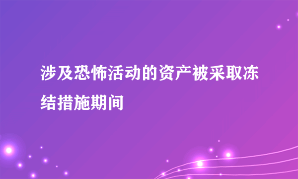 涉及恐怖活动的资产被采取冻结措施期间