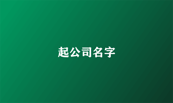 起公司名字