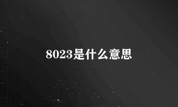 8023是什么意思