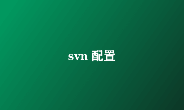 svn 配置