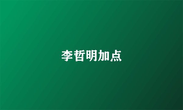 李哲明加点