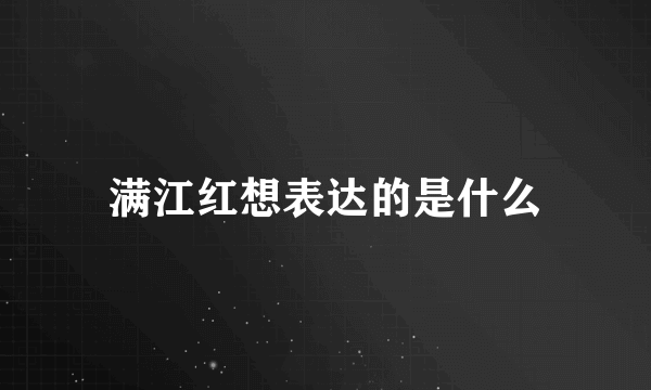 满江红想表达的是什么