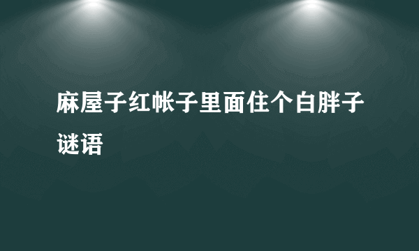 麻屋子红帐子里面住个白胖子谜语