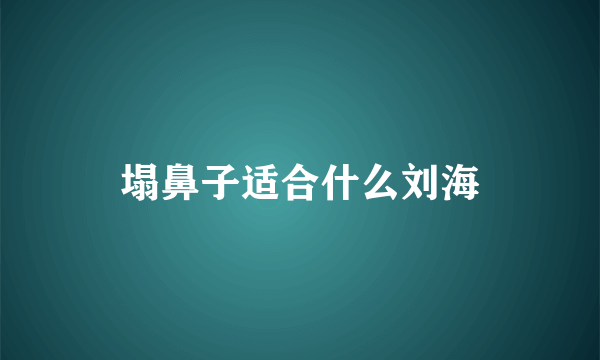 塌鼻子适合什么刘海