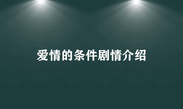 爱情的条件剧情介绍