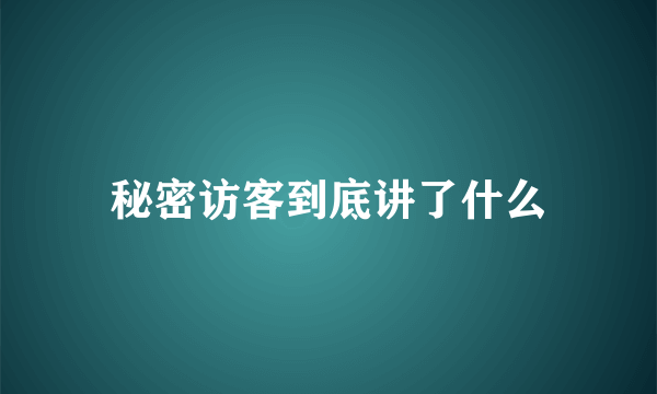 秘密访客到底讲了什么