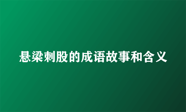 悬梁刺股的成语故事和含义