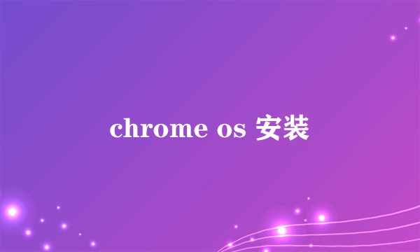 chrome os 安装