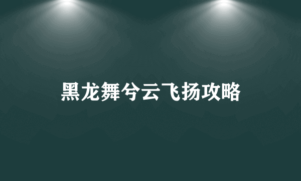 黑龙舞兮云飞扬攻略