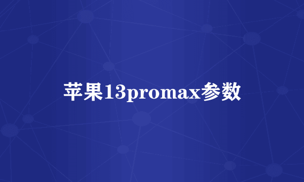 苹果13promax参数