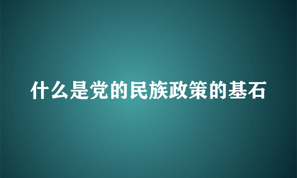 什么是党的民族政策的基石