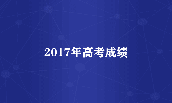 2017年高考成绩