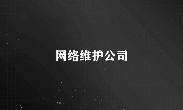 网络维护公司