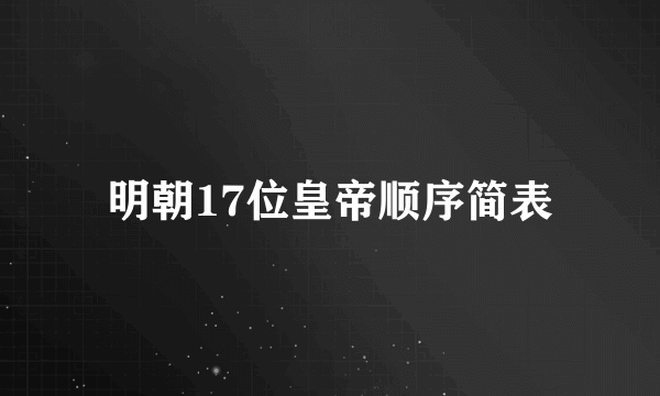 明朝17位皇帝顺序简表