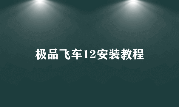 极品飞车12安装教程