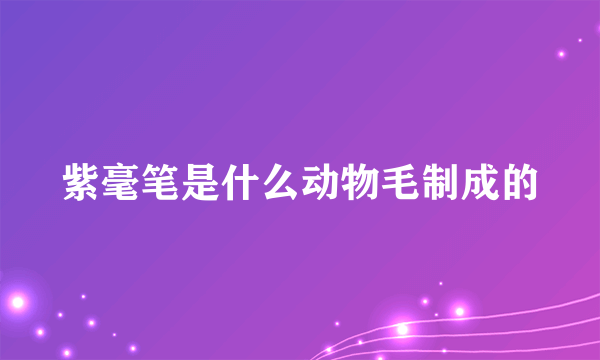 紫毫笔是什么动物毛制成的