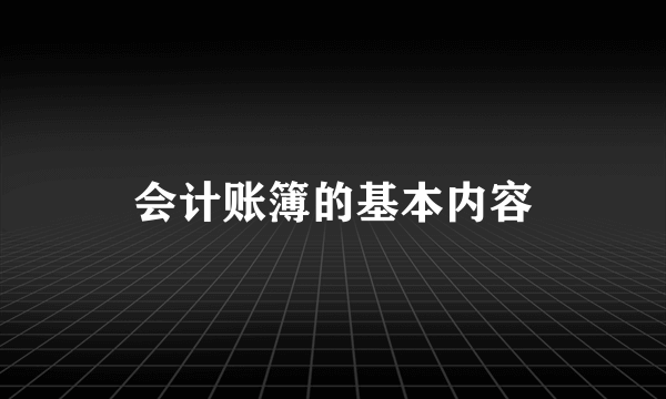 会计账簿的基本内容