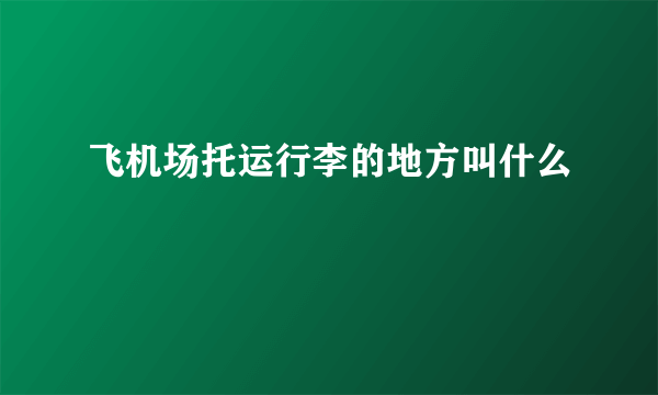 飞机场托运行李的地方叫什么