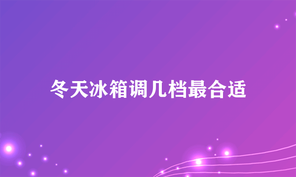 冬天冰箱调几档最合适