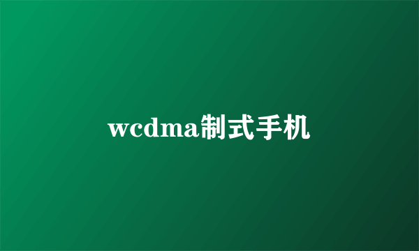 wcdma制式手机