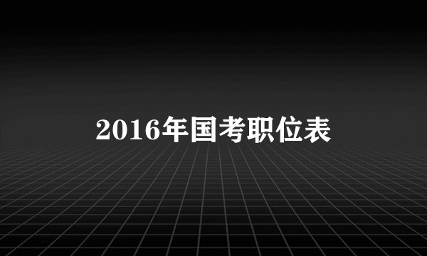 2016年国考职位表