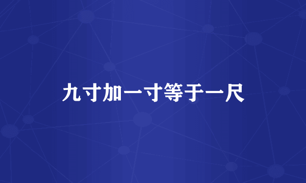 九寸加一寸等于一尺