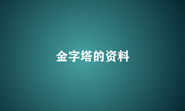 金字塔的资料