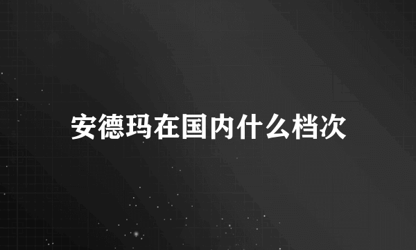 安德玛在国内什么档次